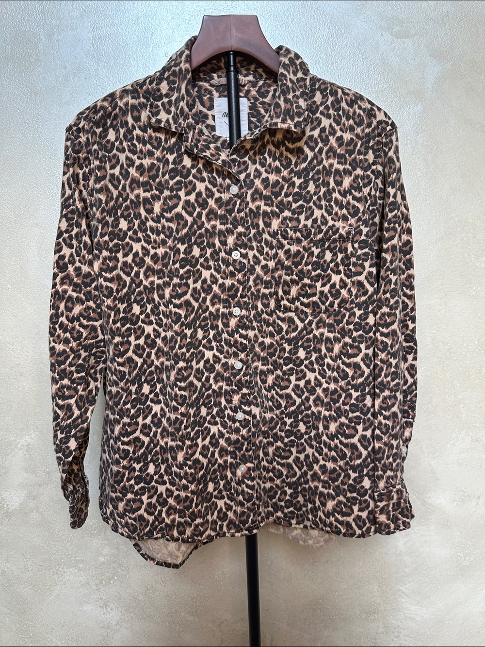 Aerie off-duty flannel pajama shirt in leopard sz medium